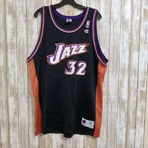 UTAH JAZZ BASKETBALL SHIRT JERSEY CHAMPION NBA SIZE 48 MEN BLACK
